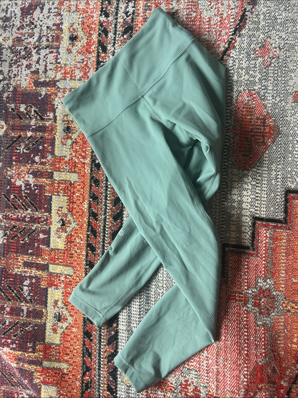 Lululemon Teal High-Waist Ribbed Leggings